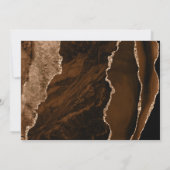 Faire-part de mariage en agate dorée marron Mocha (Dos)
