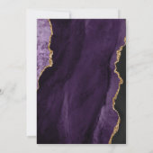 Faire-part de mariage en agate or et violet (Dos)