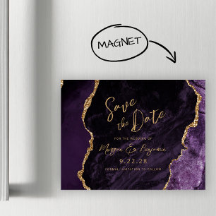 Faire-part de mariage en agate violette