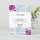 faire-part de mariage en bleu romantique italienne (Debout devant)