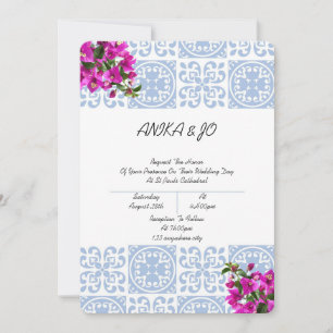 faire-part de mariage en bleu romantique italienne