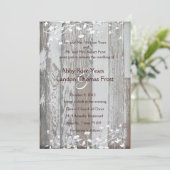 Faire-part de mariage en bois ancien pâle - Teinte (Debout devant)