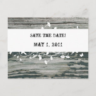 Faire-part de mariage en bois ancien vintage
