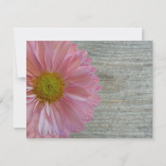 Faire-part de mariage en bois clair et violet (Devant)