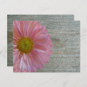 Faire-part de mariage en bois clair et violet (Devant / Derrière)