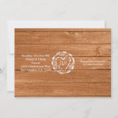 Faire-part de mariage en bois de chêne rustique et (Dos)