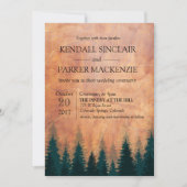 Faire-part de mariage en bois de forêt rustique (Devant)