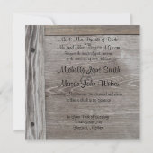 Faire-part de mariage en bois de grange (Dos)