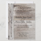 Faire-part de mariage en bois de grange (Dos)
