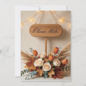 Faire-part de mariage en bois de grange rustique M (Devant)