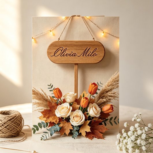 Faire-part de mariage en bois de grange rustique M