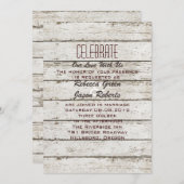 faire-part de mariage en bois de grange rustique v (Devant / Derrière)