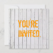 Faire-part de mariage en bois de mur peint par (Devant)