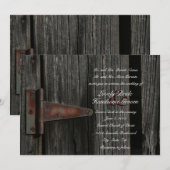 Faire-part de mariage en bois de porte de grange (Devant / Derrière)