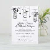 Faire-part de mariage en bois kraft rustique dans (Debout devant)