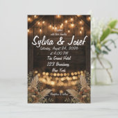 Faire-part de mariage en bois rustique (Debout devant)