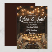 Faire-part de mariage en bois rustique (Devant / Derrière)