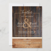 Faire-part de mariage en bois rustique (Devant)