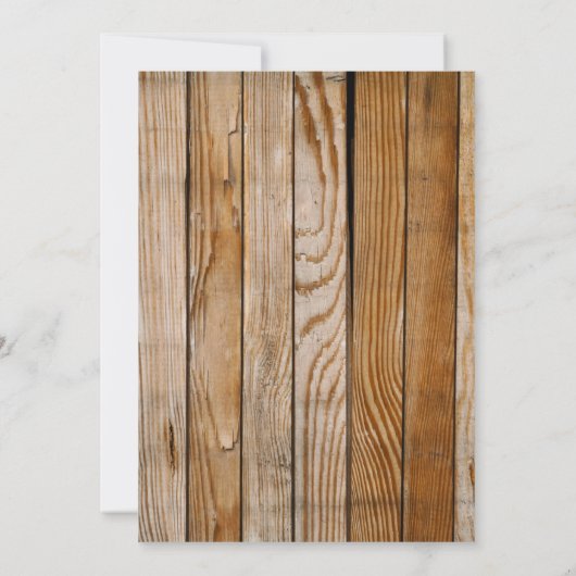 Faire-part de mariage en bois rustique (Dos)