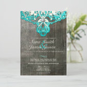 Faire-part de mariage en bois rustique (Debout devant)