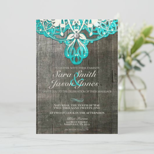 Faire-part de mariage en bois rustique (Debout devant)