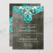 Faire-part de mariage en bois rustique (Devant / Derrière)