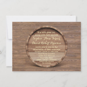 Faire-part de mariage en bois rustique
