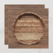 Faire-part de mariage en bois rustique (Devant / Derrière)