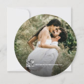 Faire-part de mariage en bois rustique avec code Q (Dos)