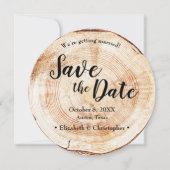 Faire-part de mariage en bois rustique avec code Q (Devant)