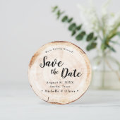 Faire-part de mariage en bois rustique avec photo (Debout devant)