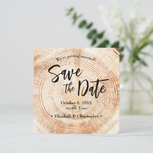 Faire-part de mariage en bois rustique avec site w