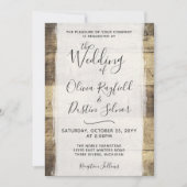 Faire-part de mariage en bois rustique | Country F (Devant)