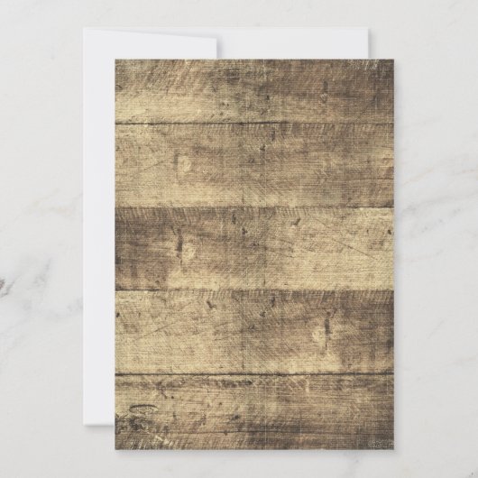 Faire-part de mariage en bois rustique | Country F (Dos)