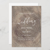 Faire-part de mariage en bois rustique et élégant (Devant / Derrière)