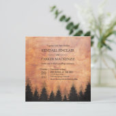 Faire-part de mariage en bois rustique forêt 5,25 (Debout devant)