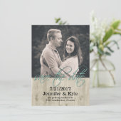 Faire-Part de Mariage en Bois Rustique pour Sauver (Debout devant)