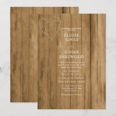 Faire-part de mariage en bois sculpté (Devant / Derrière)