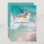 Faire-part de mariage en bord de mer (Devant / Derrière)