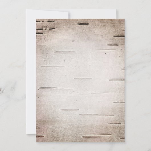 Faire-part de mariage en bouleau avec cerf rustiqu (Dos)