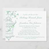 Faire-part de mariage en cage ouverte aux oiseaux  (Dos)