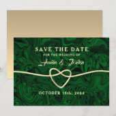 Faire-part de mariage en calligraphie verte (Devant / Derrière)