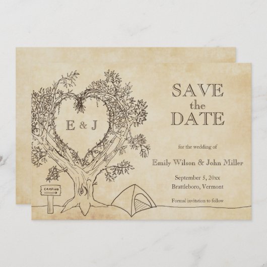Faire-part de mariage en camping-car à l'avance (Devant / Derrière)
