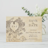 Faire-part de mariage en camping "Save the Date" (Debout devant)