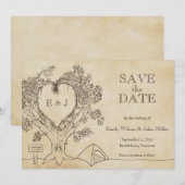 Faire-part de mariage en camping "Save the Date" (Devant / Derrière)