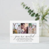 Faire-part de mariage en collage de photos noir et (Debout devant)