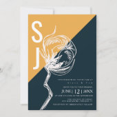Faire-part de mariage en coton botanique typograph (Devant)