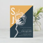 Faire-part de mariage en coton botanique typograph (Debout devant)