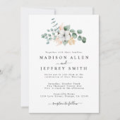 Faire-part de mariage en coton Eucalyptus (Devant)
