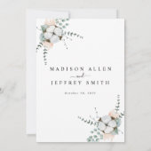 Faire-part de mariage en coton Eucalyptus (Dos)